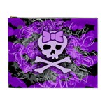 Purple Girly Skull Cosmetic Bag (XL)