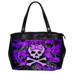 Purple Girly Skull Oversize Office Handbag (One Side)