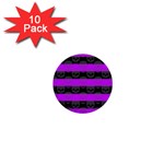 Purple Goth Skulls  1  Mini Button (10 pack) 