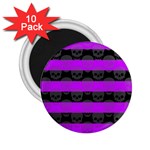 Purple Goth Skulls  2.25  Magnet (10 pack)