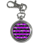 Purple Goth Skulls  Key Chain Watch