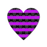 Purple Goth Skulls  Magnet (Heart)