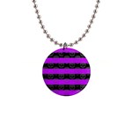 Purple Goth Skulls  1  Button Necklace