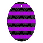 Purple Goth Skulls  Oval Ornament (Two Sides)