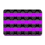 Purple Goth Skulls  Small Doormat