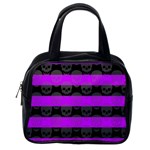 Purple Goth Skulls  Classic Handbag (One Side)