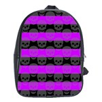 Purple Goth Skulls  School Bag (Large)