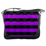 Purple Goth Skulls  Messenger Bag