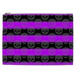Purple Goth Skulls  Cosmetic Bag (XXL)