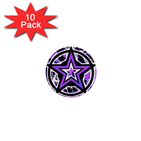 Purple Star 1  Mini Button (10 pack)  from UrbanLoad.com Front