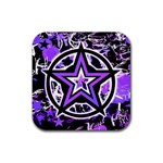 Purple Star Rubber Coaster (Square)