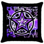 Purple Star Throw Pillow Case (Black)