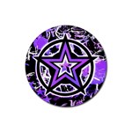 Purple Star Rubber Coaster (Round)