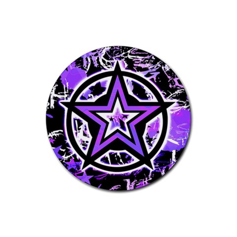 Purple Star Rubber Round Coaster (4 pack) from UrbanLoad.com Front