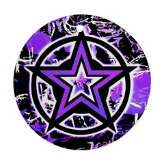 Purple Star Round Ornament (Two Sides) from UrbanLoad.com Front