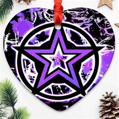 Purple Star Heart Ornament (Two Sides) from UrbanLoad.com Front