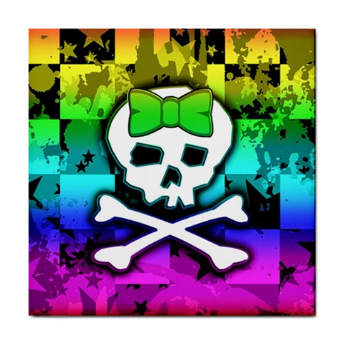 Rainbow Skull Tile Coaster from UrbanLoad.com Front