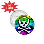 Rainbow Skull 1.75  Button (10 pack) 