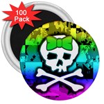 Rainbow Skull 3  Magnet (100 pack)