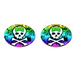 Rainbow Skull Cufflinks (Oval)