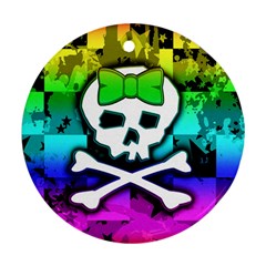 Rainbow Skull Round Ornament (Two Sides) from UrbanLoad.com Front
