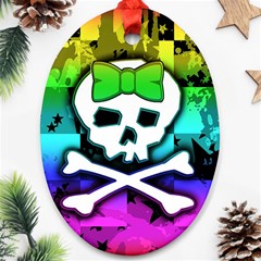 Rainbow Skull Oval Ornament (Two Sides) from UrbanLoad.com Front