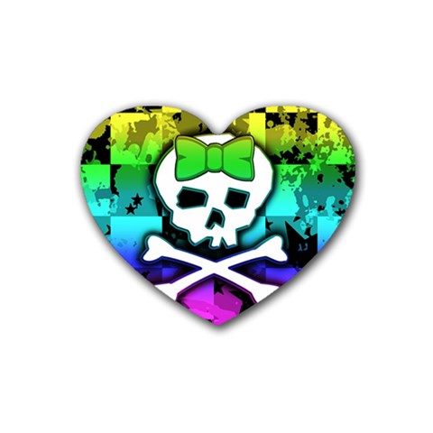 Rainbow Skull Rubber Coaster (Heart) from UrbanLoad.com Front
