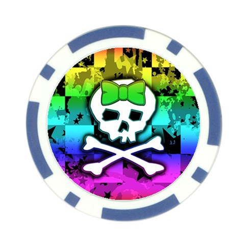 Rainbow Skull Poker Chip Card Guard (10 pack) from UrbanLoad.com Front