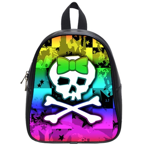 Rainbow Skull School Bag (Small) from UrbanLoad.com Front