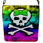 Rainbow Skull Flap closure messenger bag (Small)