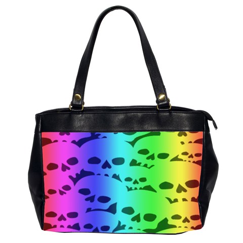 Rainbow Skull Collection Oversize Office Handbag (Two Sides) from UrbanLoad.com Front