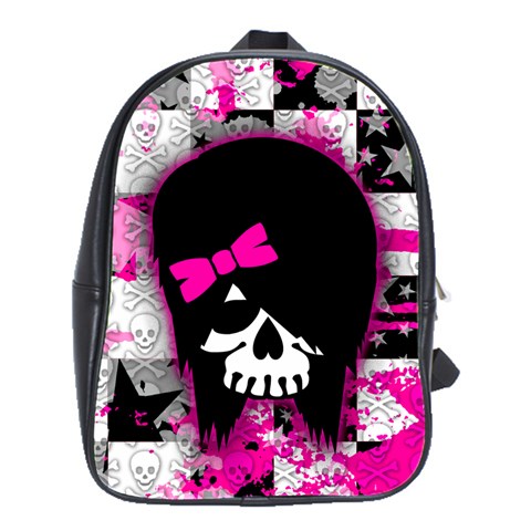 Scene Kid Girl Skull School Bag (Large) from UrbanLoad.com Front