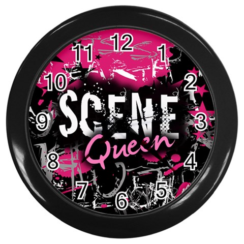 Scene Queen Wall Clock (Black) from UrbanLoad.com Front