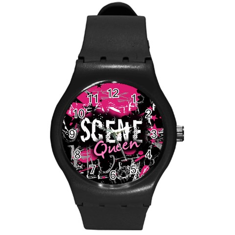 Scene Queen Round Plastic Sport Watch Medium from UrbanLoad.com Front