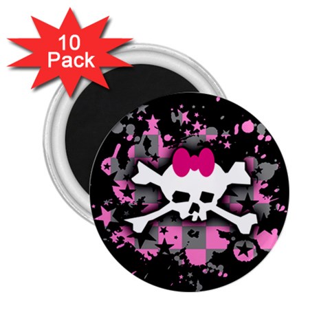 Scene Skull Splatter 2.25  Magnet (10 pack) from UrbanLoad.com Front