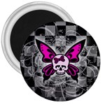 Skull Butterfly 3  Magnet