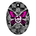 Skull Butterfly Ornament (Oval)