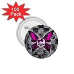 Skull Butterfly 1.75  Button (100 pack) 