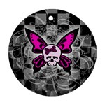 Skull Butterfly Round Ornament (Two Sides)
