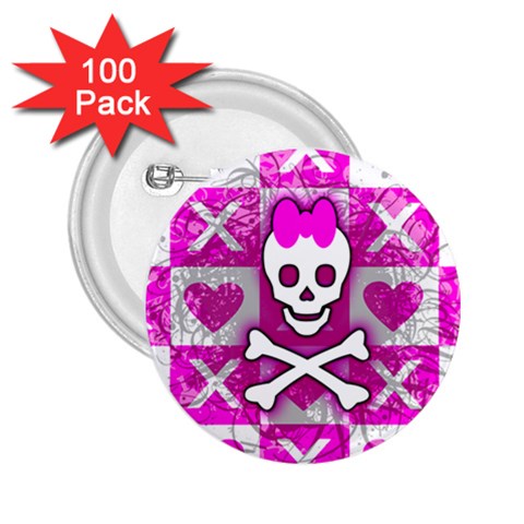 Skull Princess 2.25  Button (100 pack) from UrbanLoad.com Front
