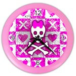 Skull Princess Color Wall Clock