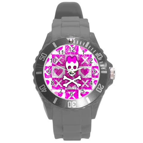 Skull Princess Round Plastic Sport Watch Large from UrbanLoad.com Front