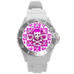 Skull Princess Round Plastic Sport Watch Large