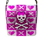 Skull Princess Flap Closure Messenger Bag (Large)