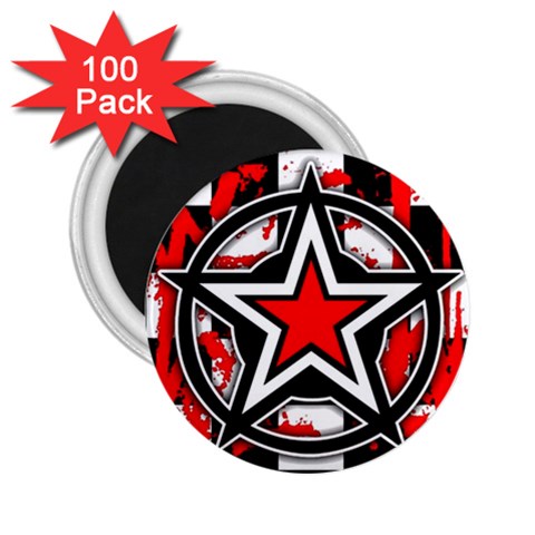 Star Checkerboard Splatter 2.25  Magnet (100 pack)  from UrbanLoad.com Front
