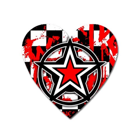 Star Checkerboard Splatter Magnet (Heart) from UrbanLoad.com Front