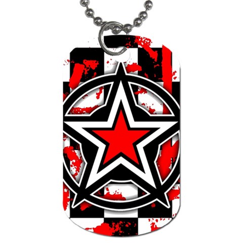 Star Checkerboard Splatter Dog Tag (One Side) from UrbanLoad.com Front