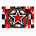 Star Checkerboard Splatter Postcards 5  x 7  (Pkg of 10)