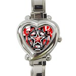 Star Checkerboard Splatter Heart Italian Charm Watch