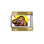 Dog Gold Trim Italian Charm (9mm)